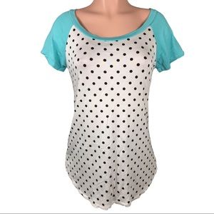 Polka Dot Raglan Sleeve Top